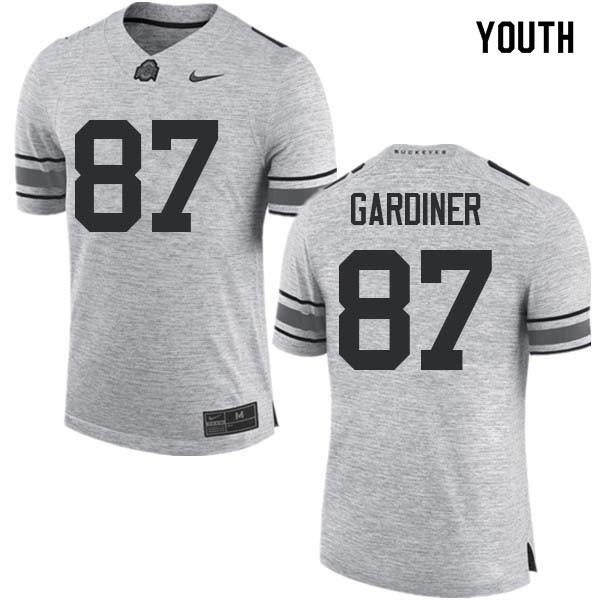 Youth #87 Ellijah Gardiner Ohio State Buckeyes College Football Jerseys Sale-Gray